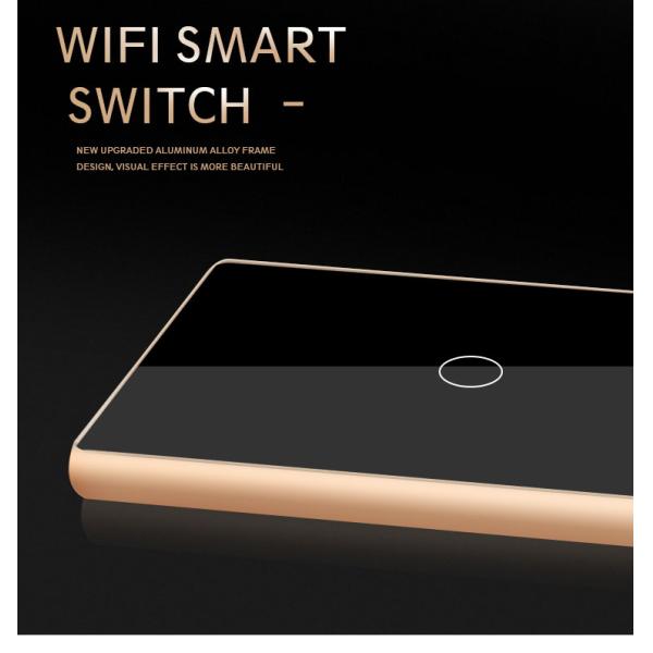 Black 600W Tuya Smart Switch Tempered Glass Light Switch 86x86