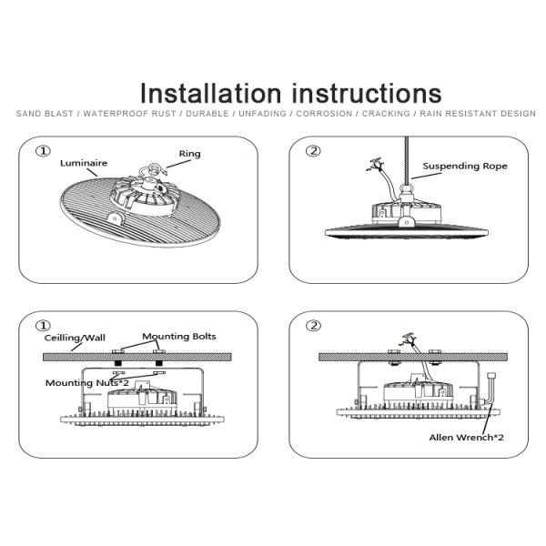 ROHS Ip65 100w 150w 200w Industrial LED High Bay Light