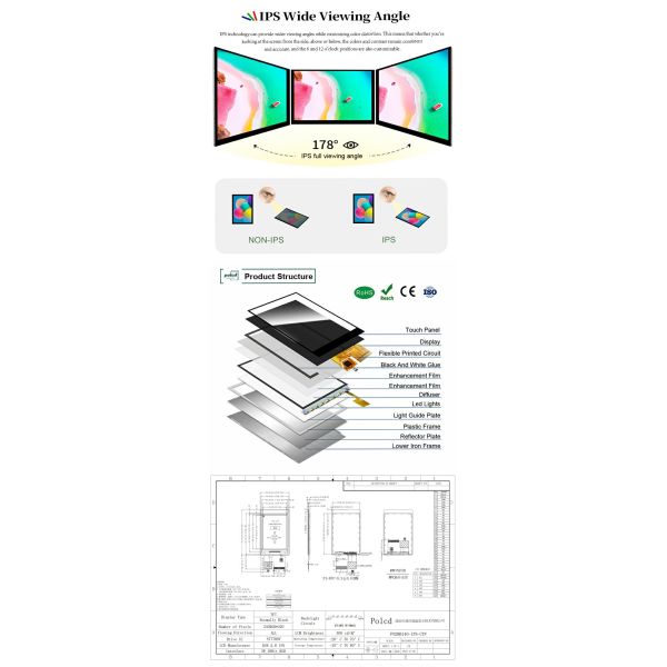 Polcd Custom Rgb Interface 2.8 Inch Small Color TFT Display Panel Touch Screen LCD Module