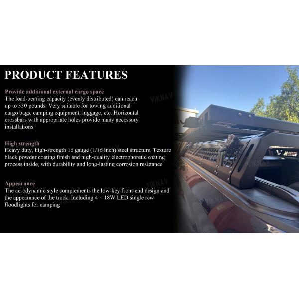 Viknav for Ford F150 Roof Luggage Rack Top Loading Rack Push-Pull Expandable Half Height Gantry Ford