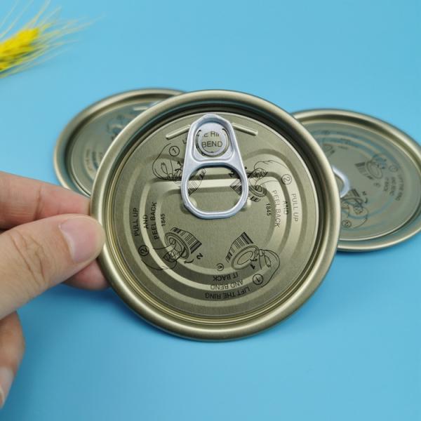 0.22mm Thickness Full Open Tinplate Lid For Pet Fish Can Eoe Easy Tin Cover