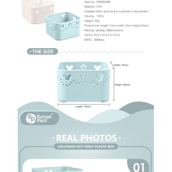 Smaller Mickey Mouse hollow-out pattern Reusable Plastic storage box food containers