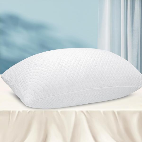 Height Adjustable Memory Foam Pillow with Washable Removable Pillowcase Standard Size