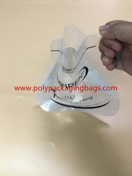 Custom Stand Up Pouch With Spout / 500ml Transparent Water Bags
