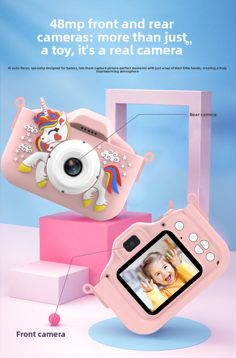 High Quality Children's Digital Camera with CMOS Sensor and MicroSD Support HD Instant Print Camera for Kids