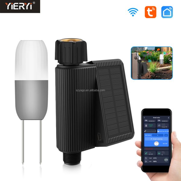 Solar-Powered Smart Irrigation System with Tuya Smart Control and IP65 Waterproof Soil Moisture Sensor Kit