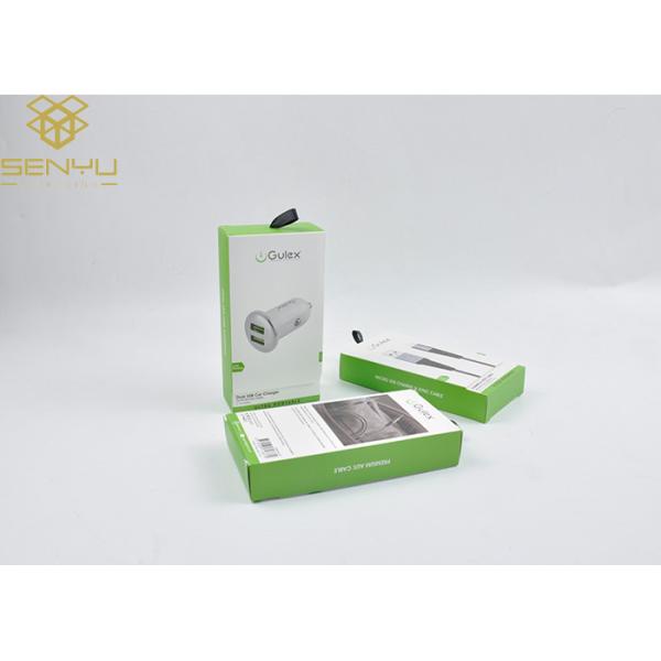 White Green 130gsm Mobile Accessories Packaging USB Data Cable Packing Box