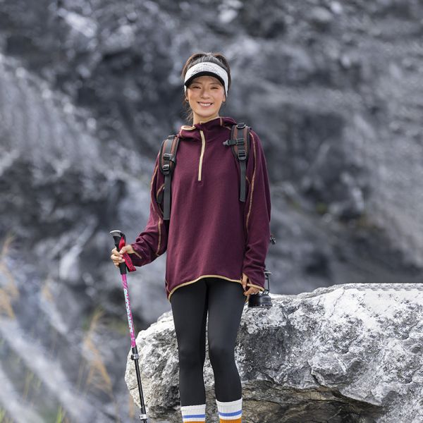 Custom OEM ODM Half Zip Hooded Thermal Pullover, Constant Temperature Warm Grid Outdoor Fleece Top, Custom Logo & Fabric Supported