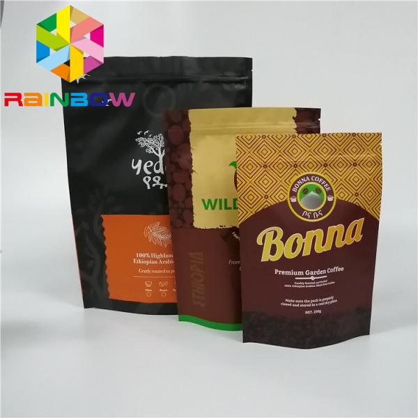 Reusable Gusseted Stand Up Pouch Packaging Plastic Biodegradable Valve Coffee Bags