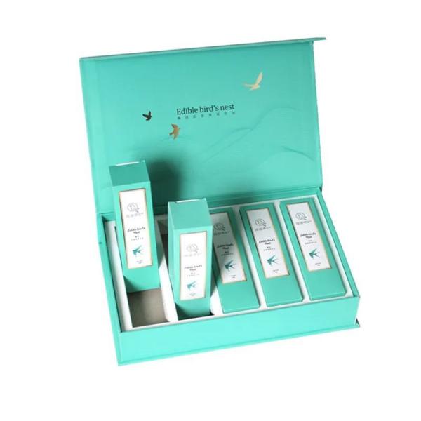 Book Type Magnetic Clousre Paper Packaging Gift Box With Ribbon Custom Logo Printed