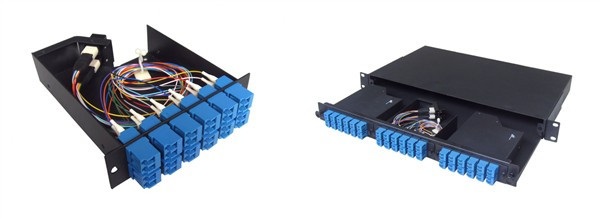 Telecommunications subscriber loop fiber patch panel with 3pcs MPO Cassette Modules