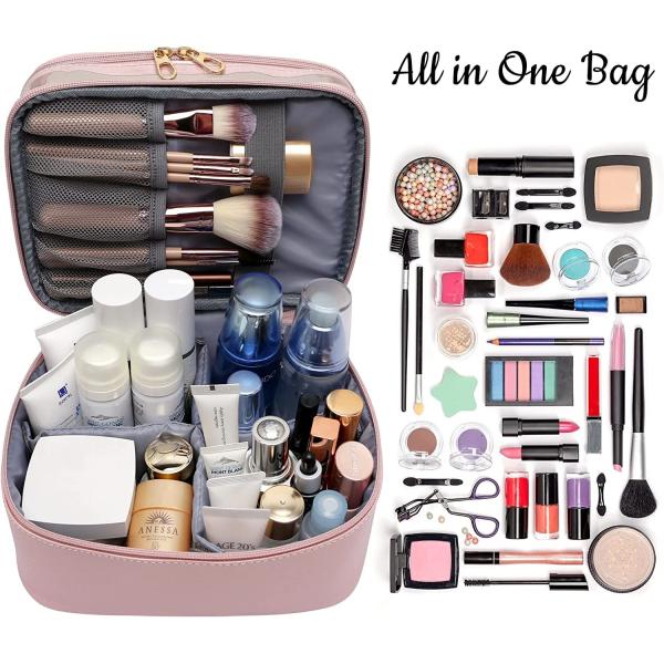 Multi-functional and waterproof Double Layer Large Makeup Organizer Bag Toiletry Bag