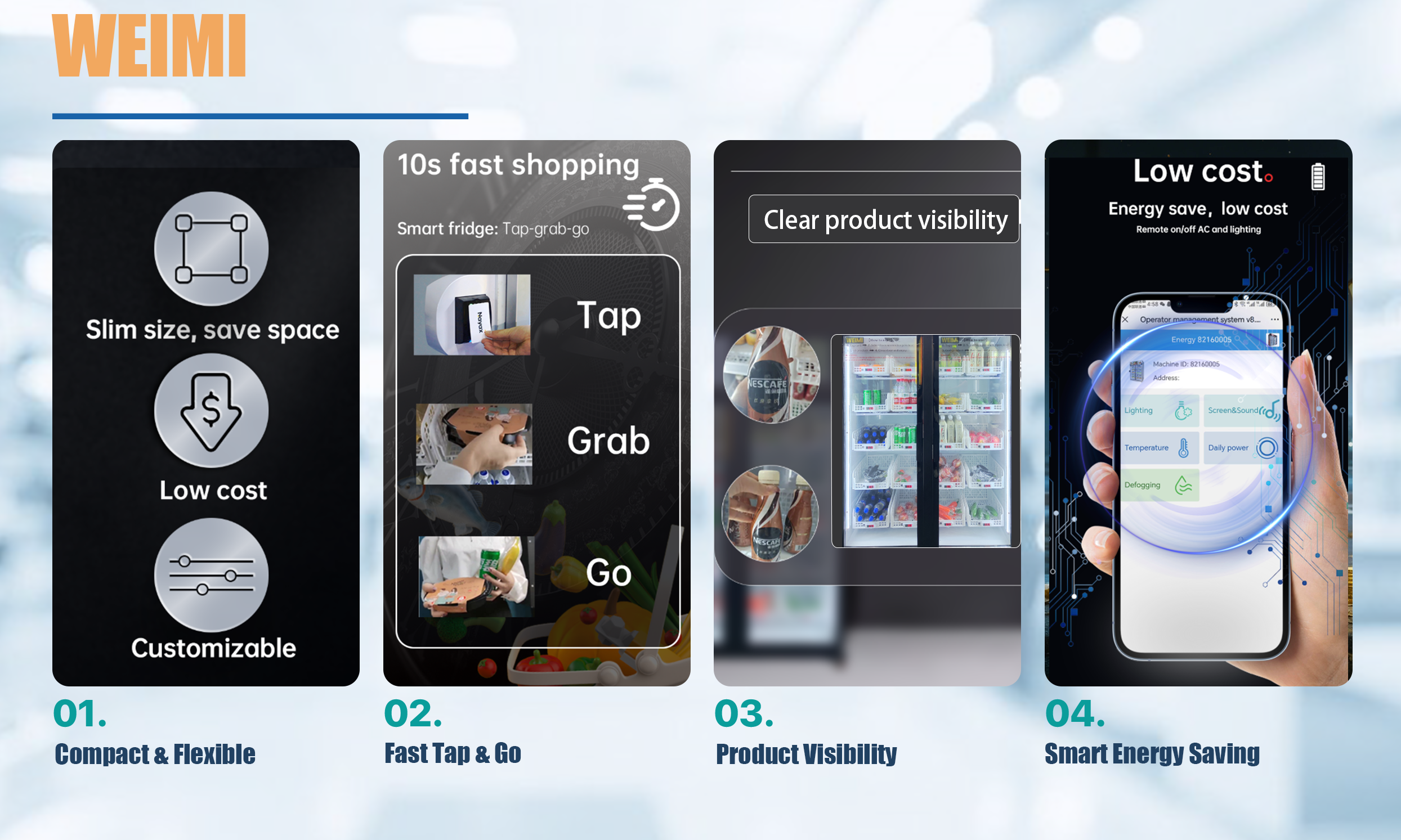 WEIMI Smart Fridge Vending Machine: Remote-Controlled Automated Retail for Prepared Meals & Ready-to-Eat Food