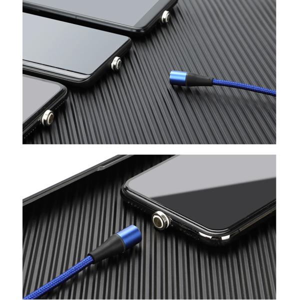 Round Magnetic Data Cable 360 Degree 8 - Pin For Android Type - C Nylon Braided