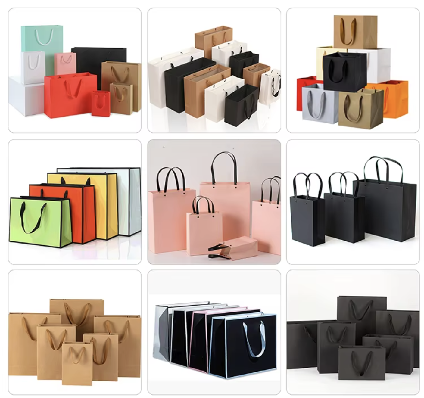 Customized Paper Bags Gift Customized Personalized Handcrafted Recyclable Brown Coated Shopping Luxury