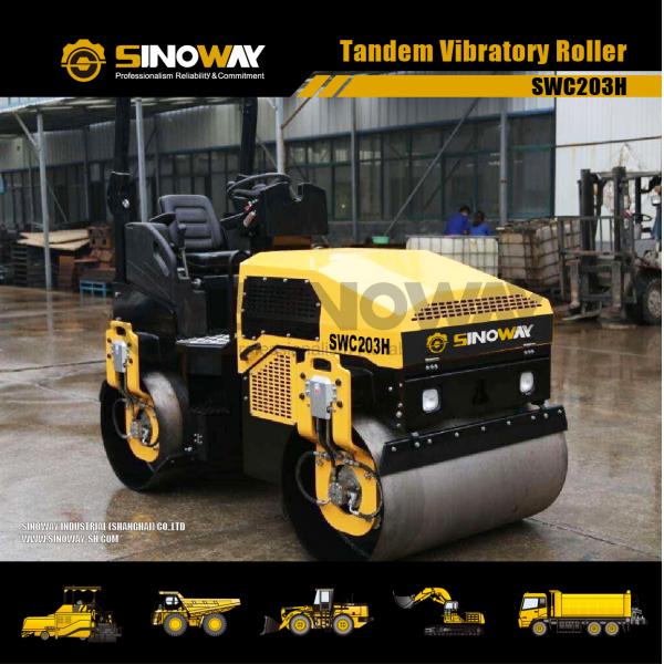 Small Hydraulic Transmission Tandem Vibratory Rollers , 3 ton Compact Road Rollers