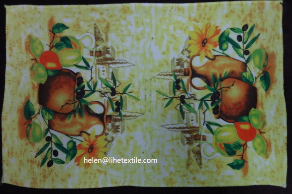 pigment printed tea towel, microfiber material