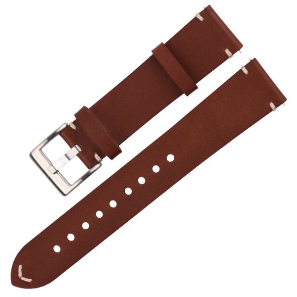 22mm Classic Brown Leather Watch Strap