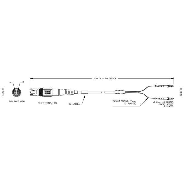 IP68 Water Resistant Harsh Environment Cable Assemblies LC DX Connector OptiTap