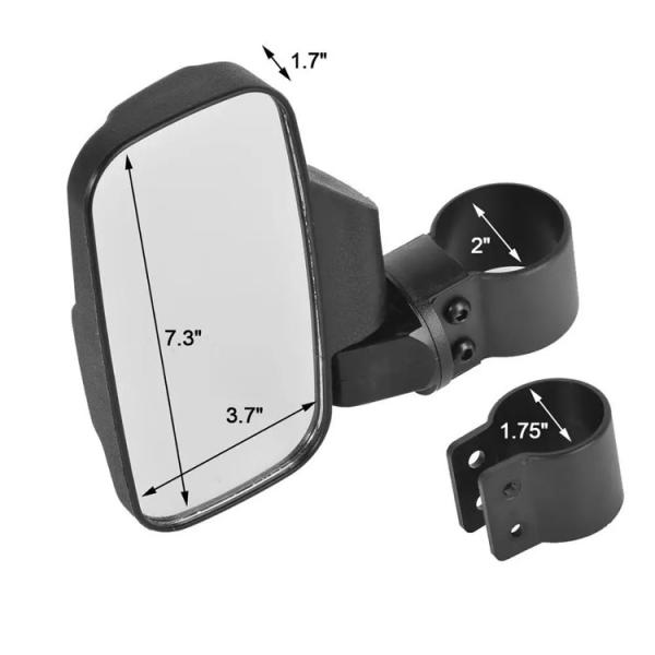 PP Plastic Colored Reflective UTV Rear View Side Mirrors for UTV ATV Adjustable 1.5" 2