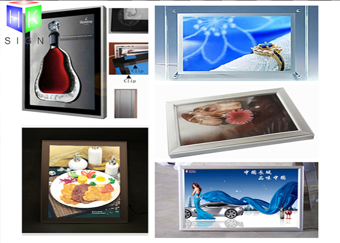 Indoor Led Snap Frame Light Box , Led Backlit Light Box Magnetic Lock