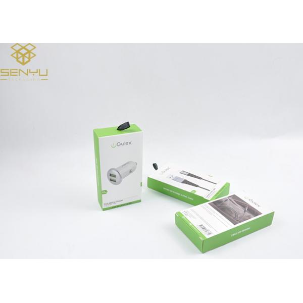 White Green 130gsm Mobile Accessories Packaging USB Data Cable Packing Box