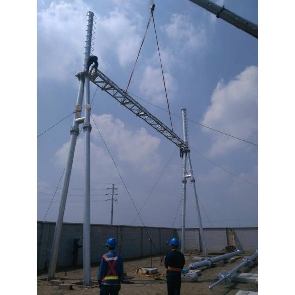 Q235 Substation Transformer Frame Galvanized Steel Structures For Electric Distribution Line