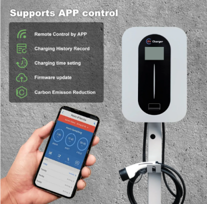 7kw Level 2 Commercial Charging Station Wall Mounted Fast