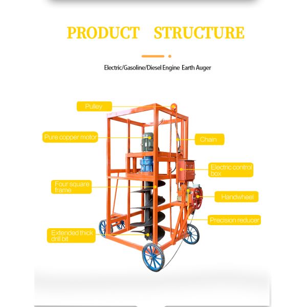 Hole Digging Machine Excavator Skid Steer Attachments for Building Material Shops