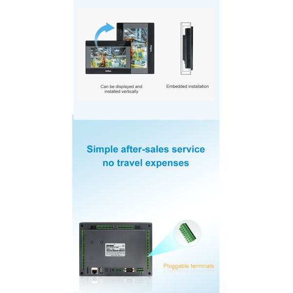Coolmay 5 Inch HMI PLC All In One RS232 RS485 support Modbus RTU protocal Ethernet optional function plc controller programming plc with hmi touch
