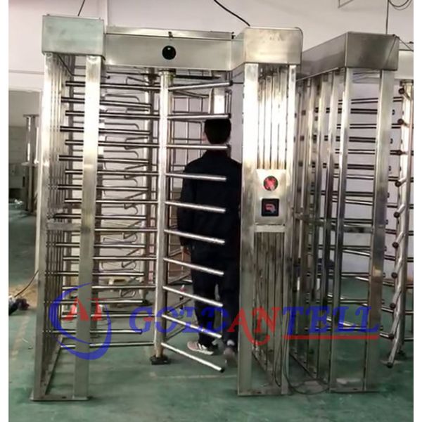 Single Entry Full Height Turnstile Manual Mechanism / Biometric Automatic Electrical