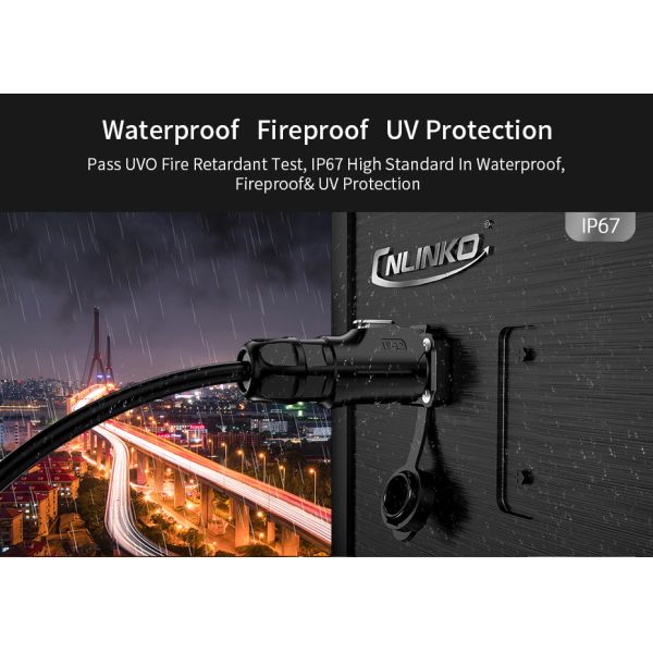 Cnlinko M12 IP68 Waterproof Quick Locking 6 Pin Plug and Socket Panel Mount Connector