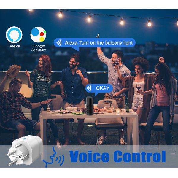 Voice Control WiFi Smart Plug with Group Control and Fast Pairing for Smart Home Automation