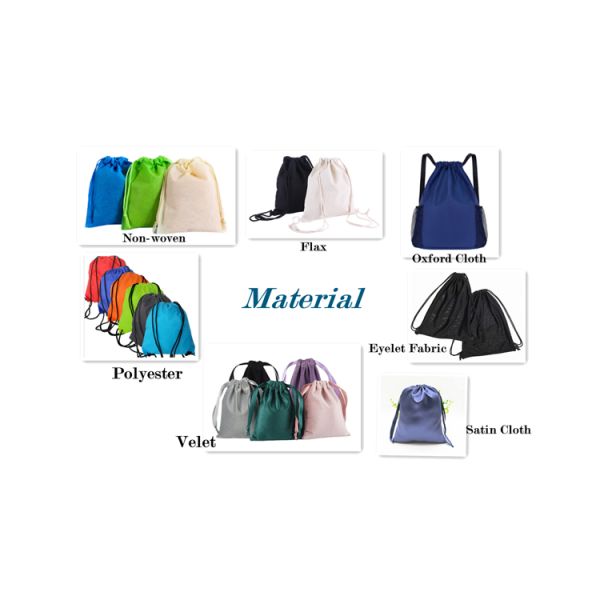 Recyclable Oxford Drawstring Gym Backpack Custom Logo With Zipper