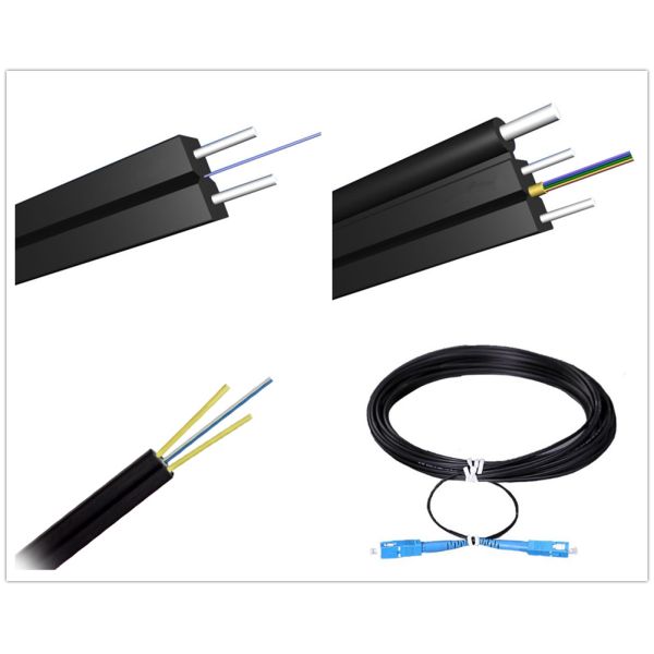 2core Outdoor Fiber Optic FTTH Network Drop Cable with FRP Strength Member