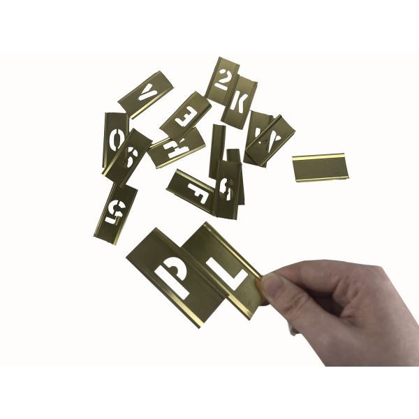 Custom Yellow Brass Interlocking Stencils 1.5inch Character Height