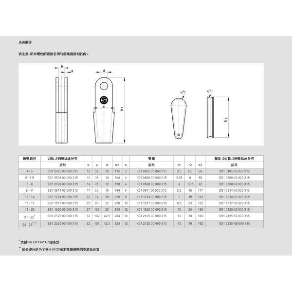 DIN 43148 Elevator Accessories / Wire Rope Wedge Socket Zinc Plated Surface