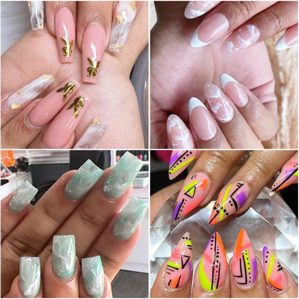 Wholesale Private Label Customized High Quality Clear Transparent Artificial Fingernails for Nail Salon Shop