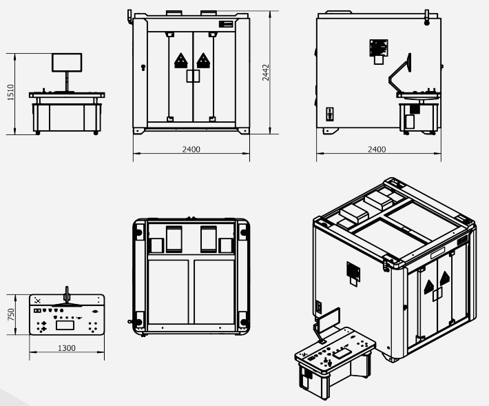 5 Axis 2D X-Ray machine Unicomp UNC225 Radiography system for pipes welded seams quality testing