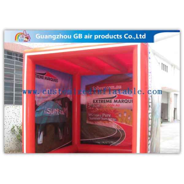 Fire - Proof Red Inflatable Cube Tent Custom Printed Tent for Advertising