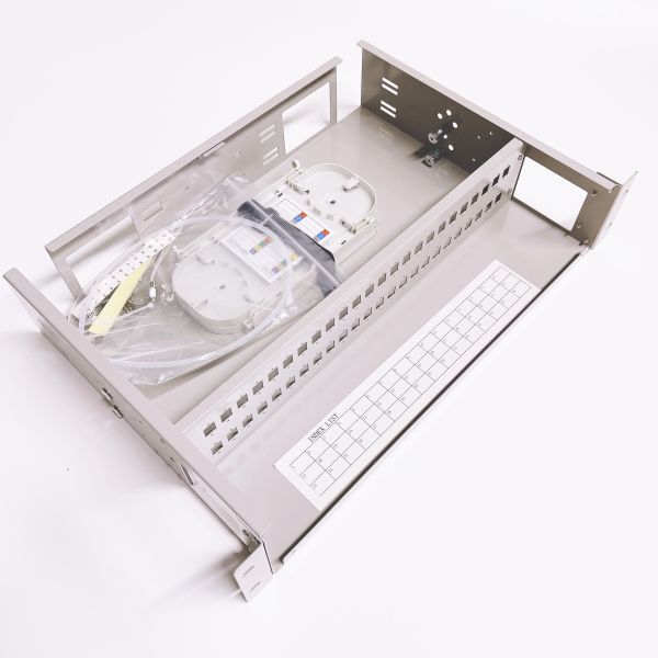 19inch 2U 48 Ports SC Simplex LC Duplex Fiber Optic Patch Panel Box with Cold Rolled Steel Construction