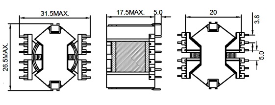 RM8 High Frequency Transformer With Customized Design and High Quality