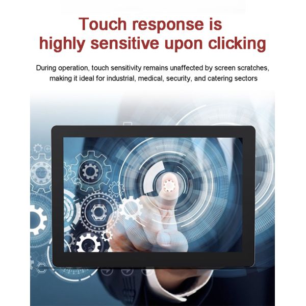 3mm Bezel 17 Inch High Brightness Sunlight Readable IP65 Waterproof Android Embedded Industrial TouchScreen Display with Capacitive Touch IPC