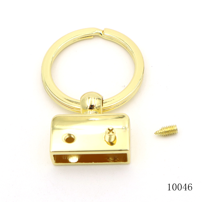 Custom Logo Key Fob Hardware | 20mm Leather Strap Holder with 30mm Split Key Ring