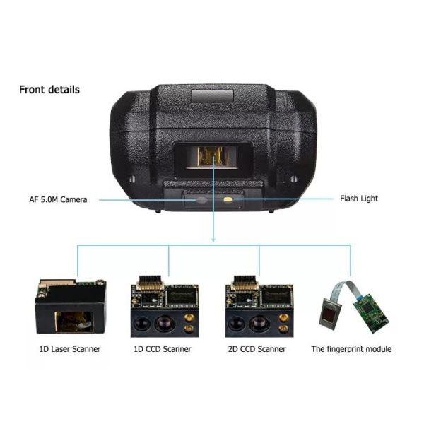 Android 3G/4G Handheld PDA RFID UHF Reader Fingerprint POS Barcode Scanner with Printer IP65