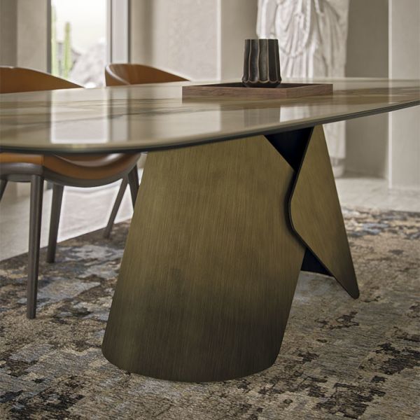 Luxurious And Practical Ceramic Marble Top Dining Table For Dining Room