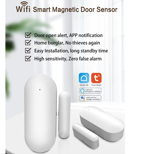 Tuya Smart App Notification Remote Control Wifi Magnetic Door Sensor