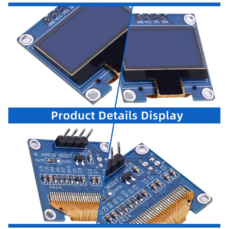 OLED0.96-2 white light 0.96-inch OLED module 128x64 I2C IIC interface module SSD1315