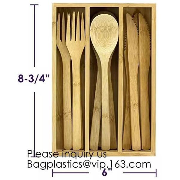 12-Piece Reusable Bamboo Flatware Set with Portable Storage Case,Chopping Board,Cheese Board,Pizza Board,Drawer Organzie