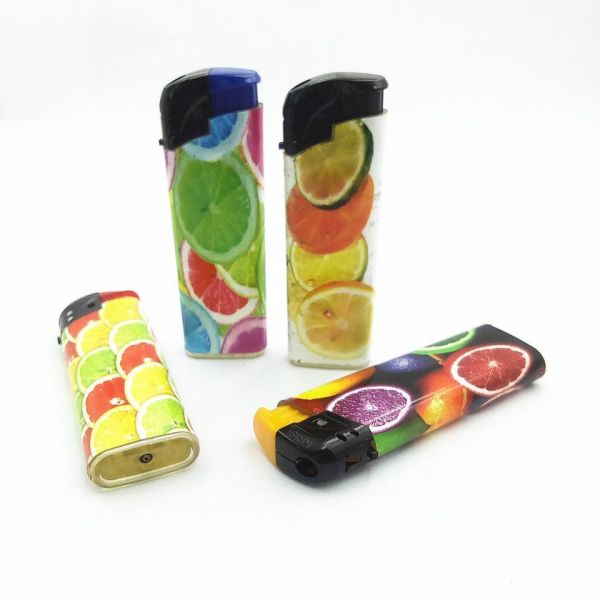 Customizable Colorful EUR Standard Plastic Electric Lighter with Custom Pattern-Fruits